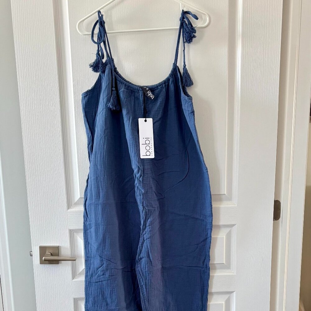 Bobi Blue Gauze Tie Strap Jumpsuit Small | NWT - Picture 5 of 7